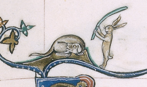 The rabbit’s revenge – from the Gorleston Psalter, 14th century